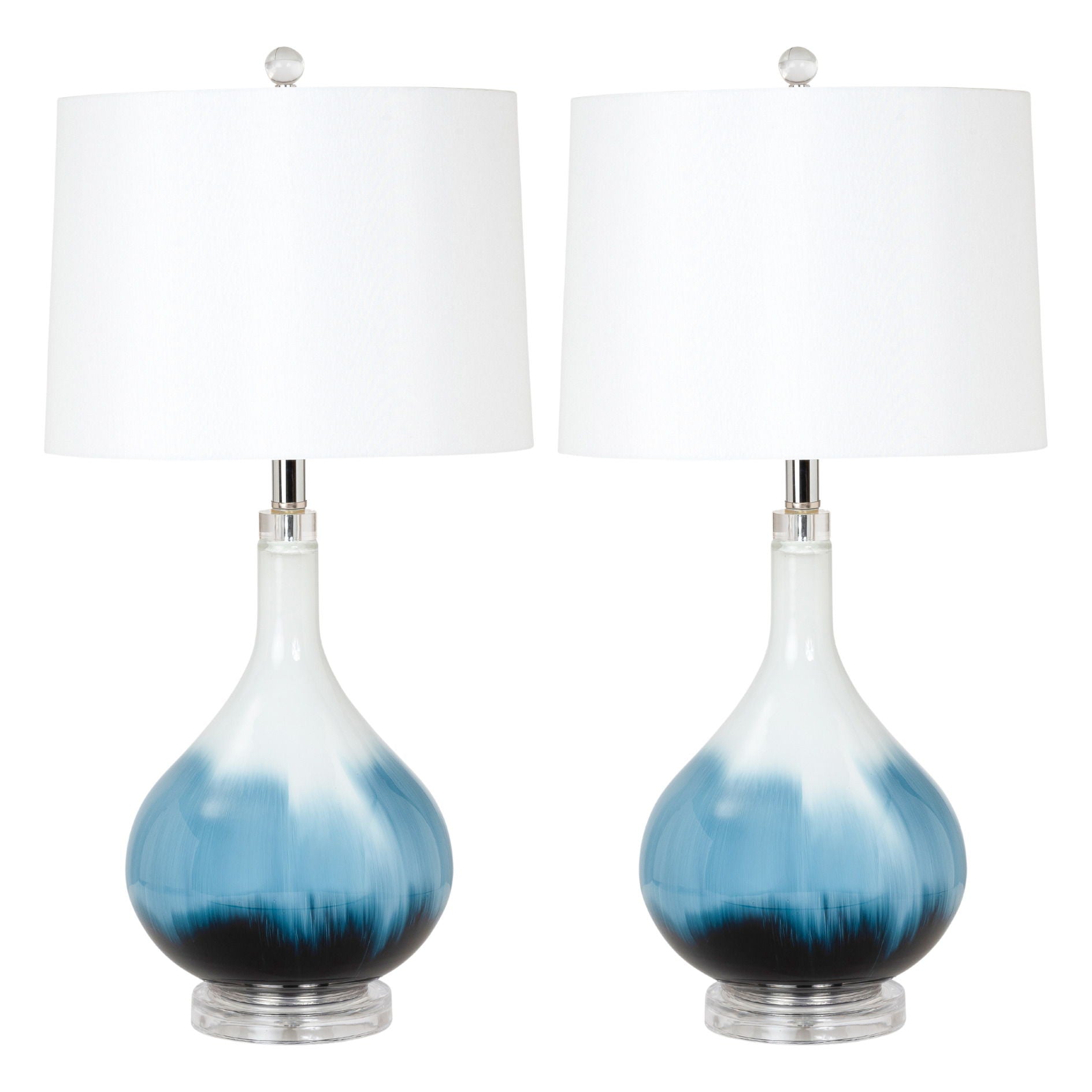 Ombre - Glass Table Lamp (Set of 2) - Blue Tone / White