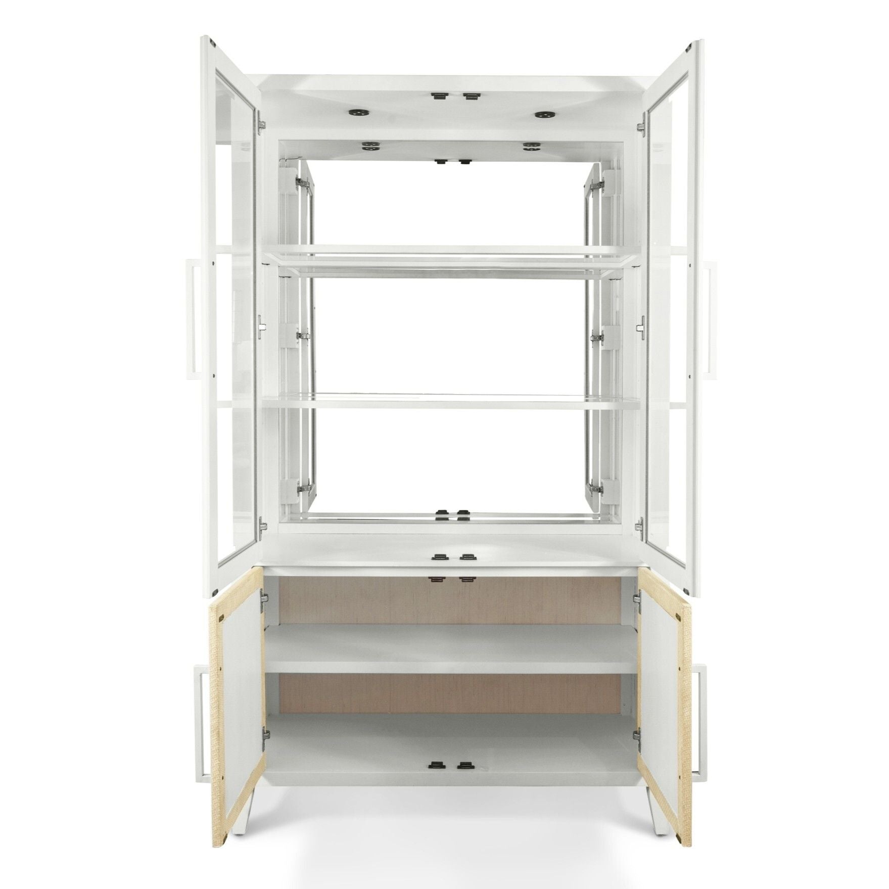 Miramar - Curio With Touch Lighting - Sand / Stark White