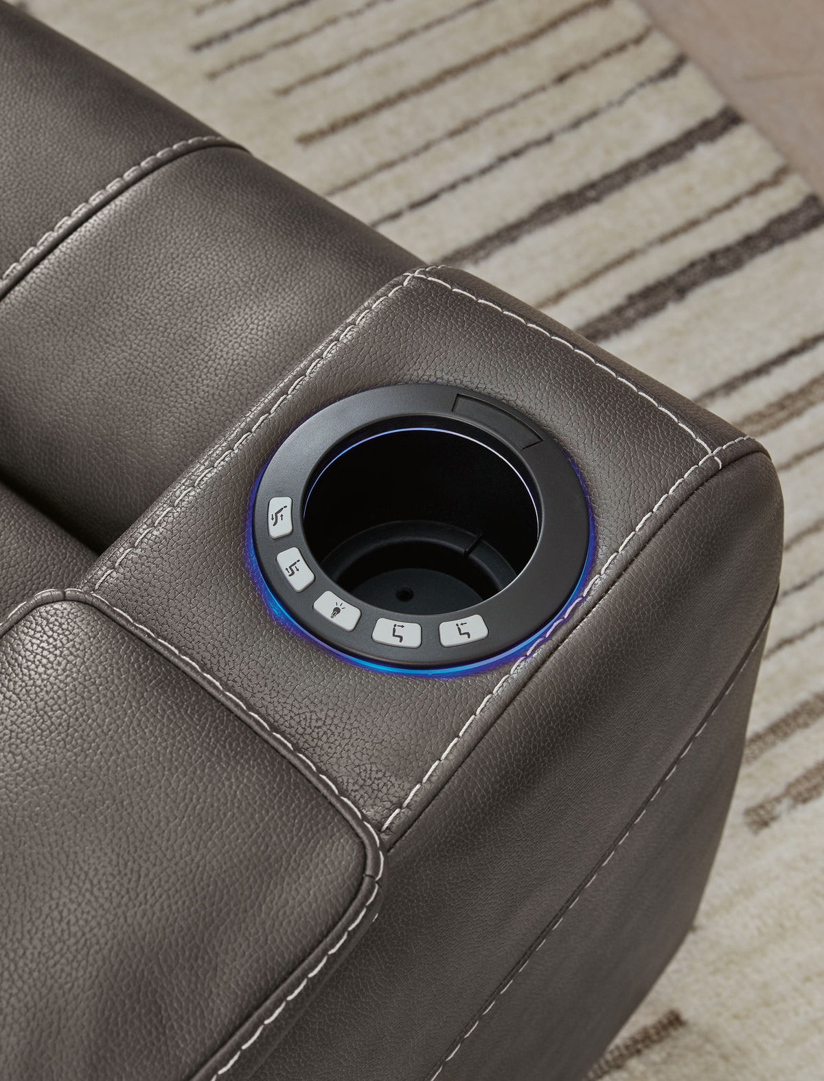 Feazada - Power Recliner With Adj Headrest - Shadow