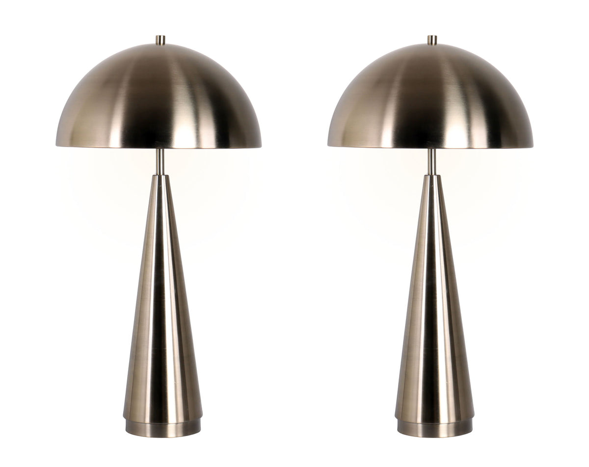 "Brass Taper" Metal Table Lamp (Set of 2) - Antique Brass