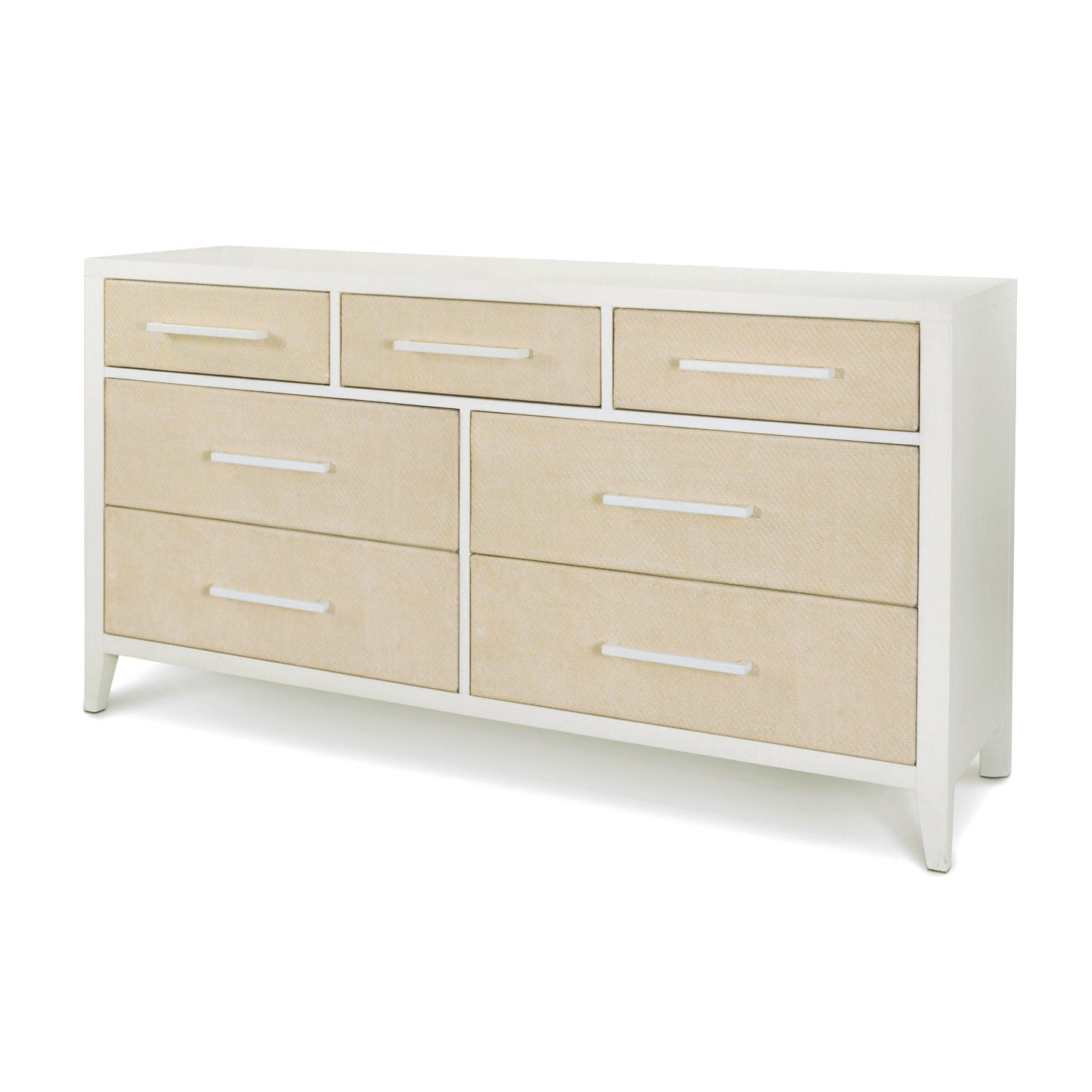 Miramar - 7 Drawer Woven Dresser - Sand / Stark White