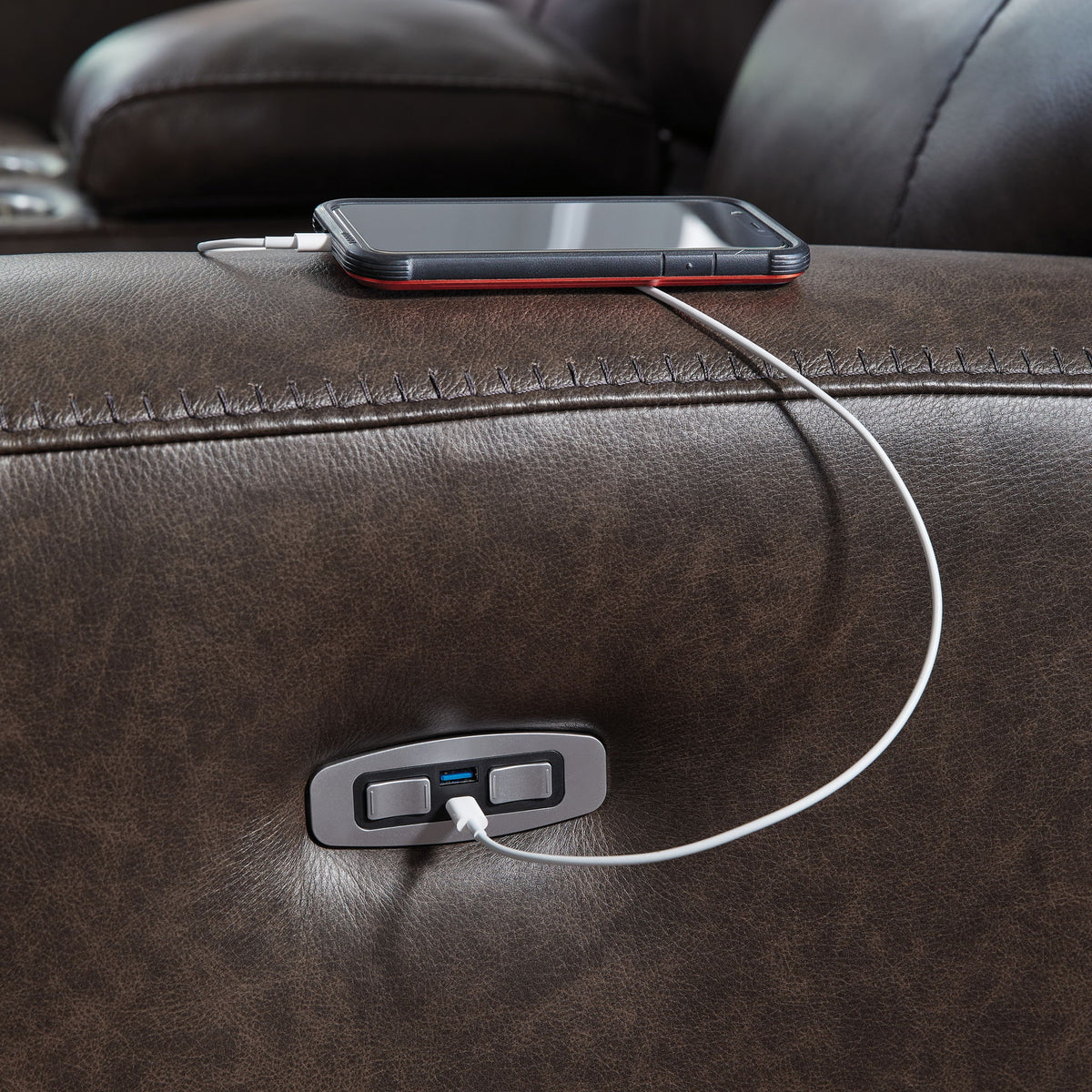Crossplex - Power Recliner / Adjustable Headrest - Smoke