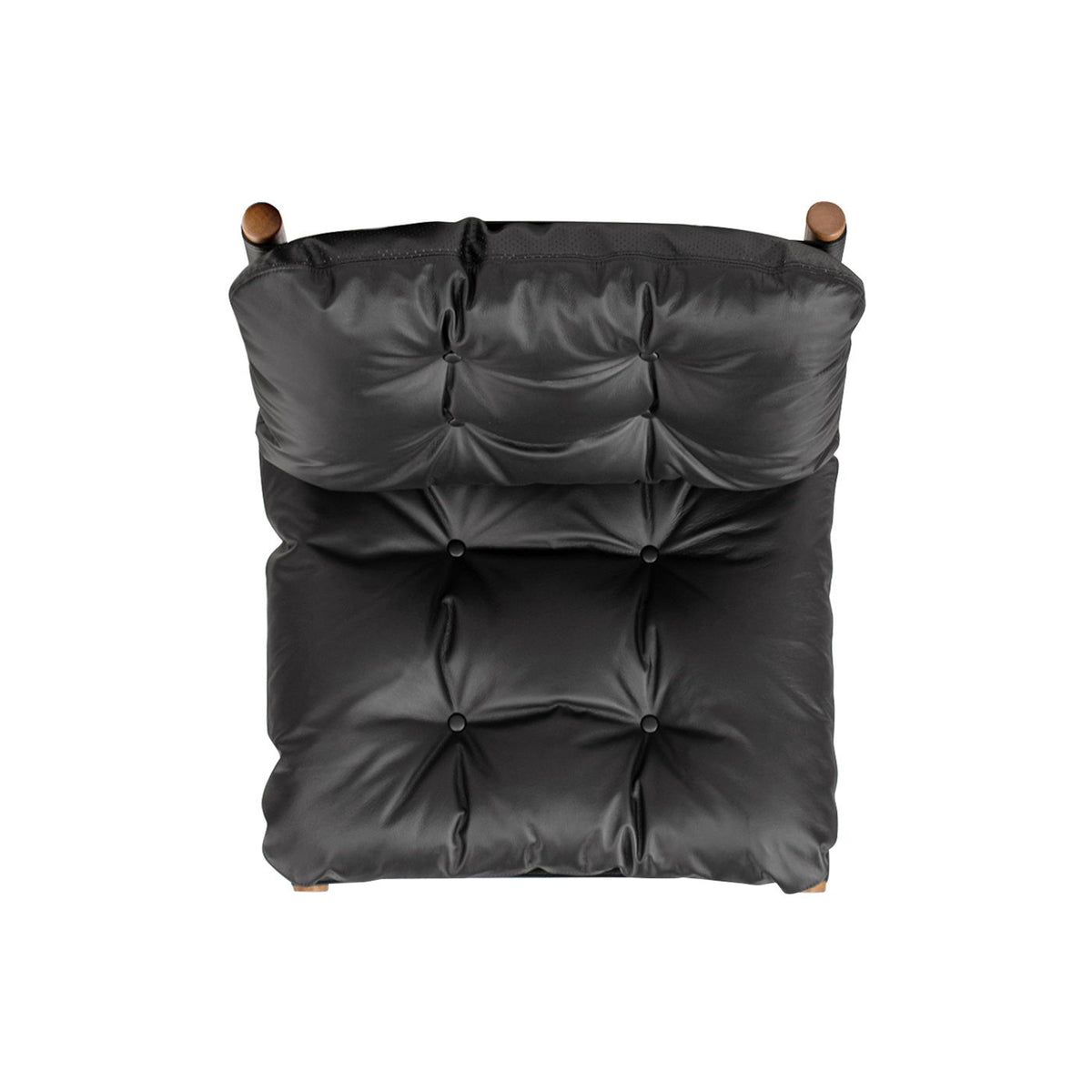 Oxford Leather Mid-Century Modern Accent Chair - Noir Black