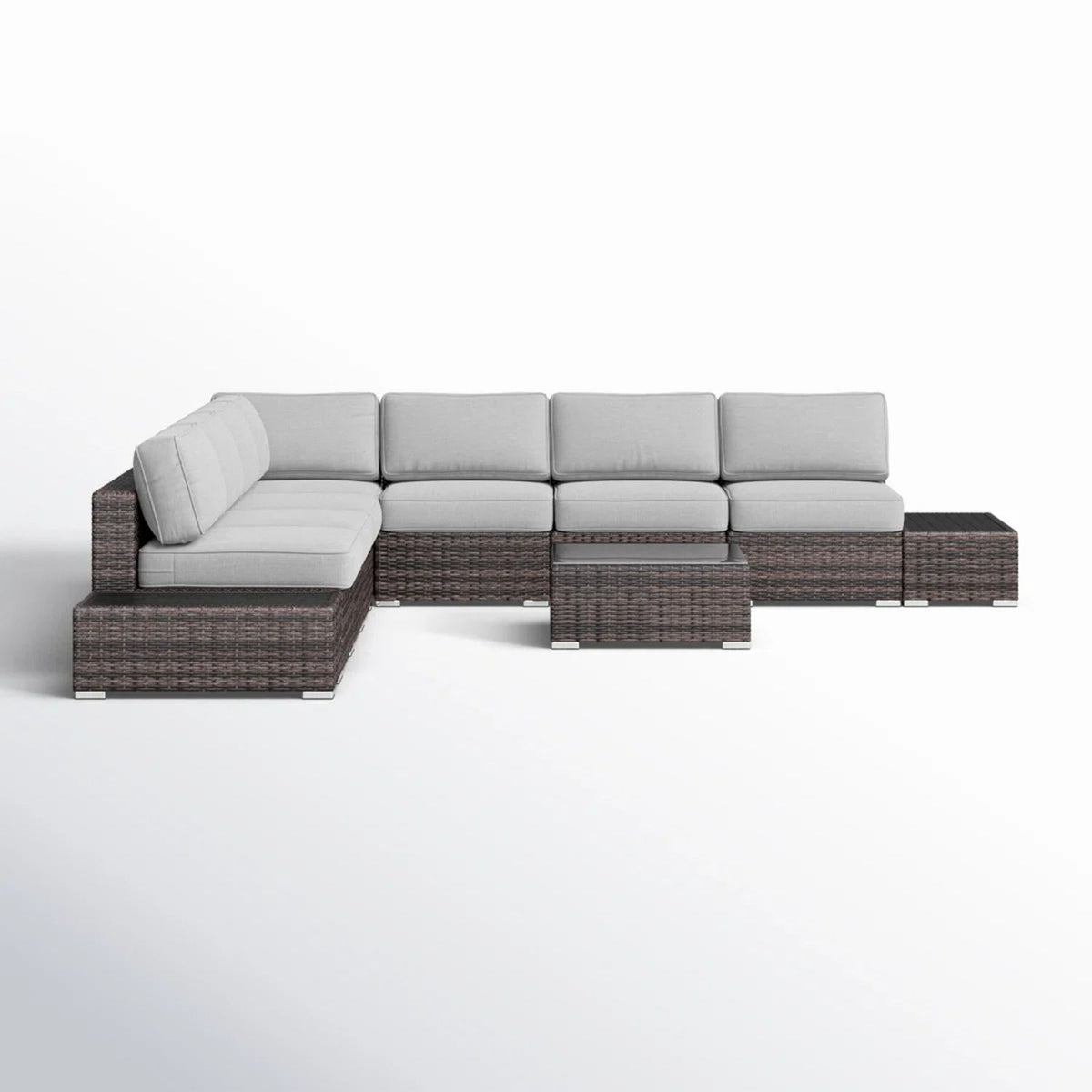 Wicker Sectional Seating Group With Cushions