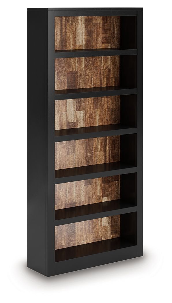 Wildenauer - 3 Pc. - Home Office Desk And Return, Swivel Desk Chair, Bookcase - Brown / Black