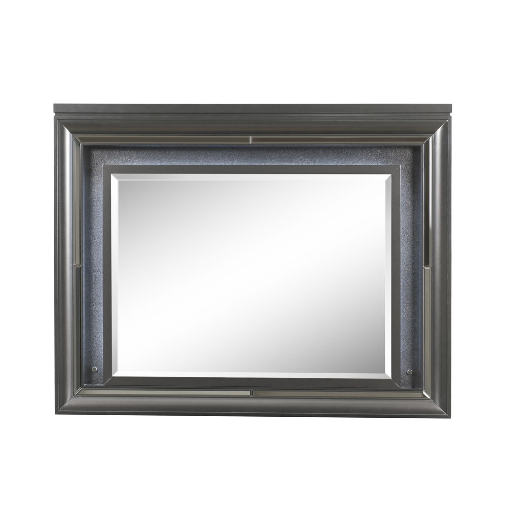 Sawyer - Metallic Mirror With LED - Gray
