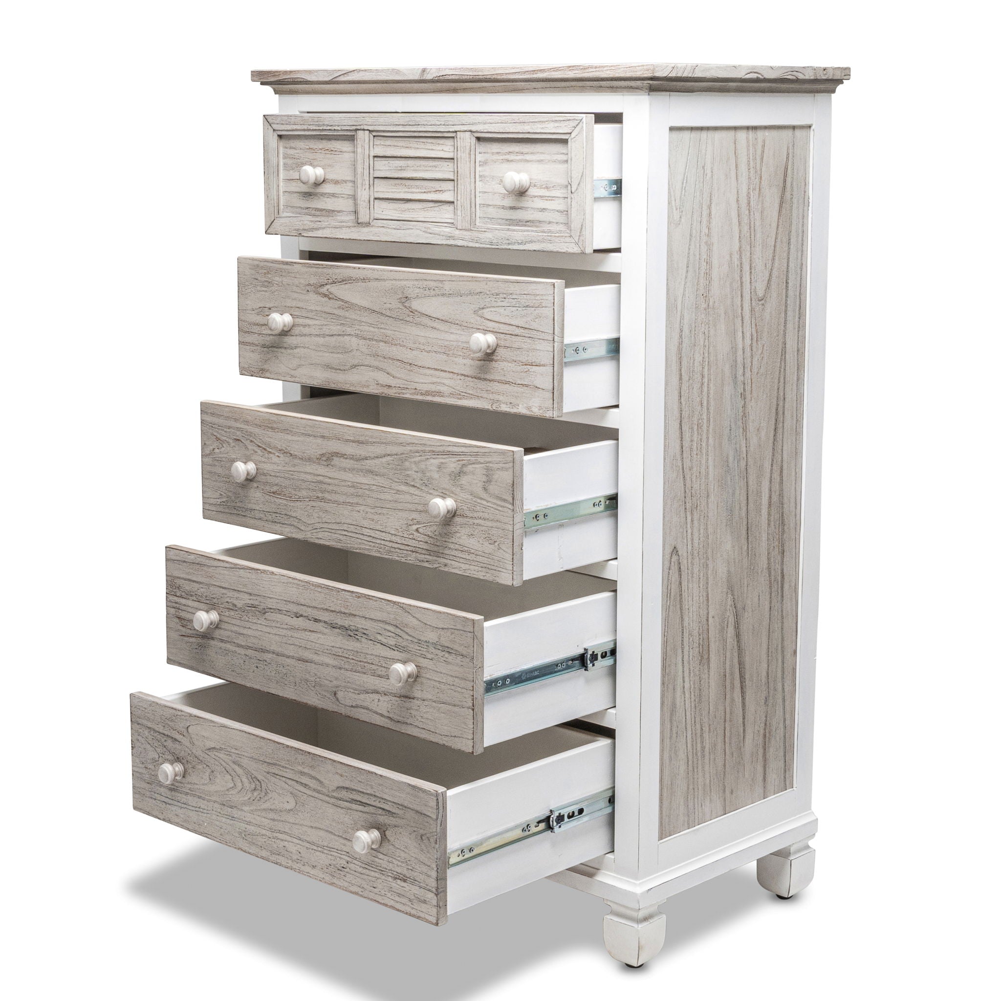 Islamorada - 5 Drawer Chest - Dapple Gray / Blanc