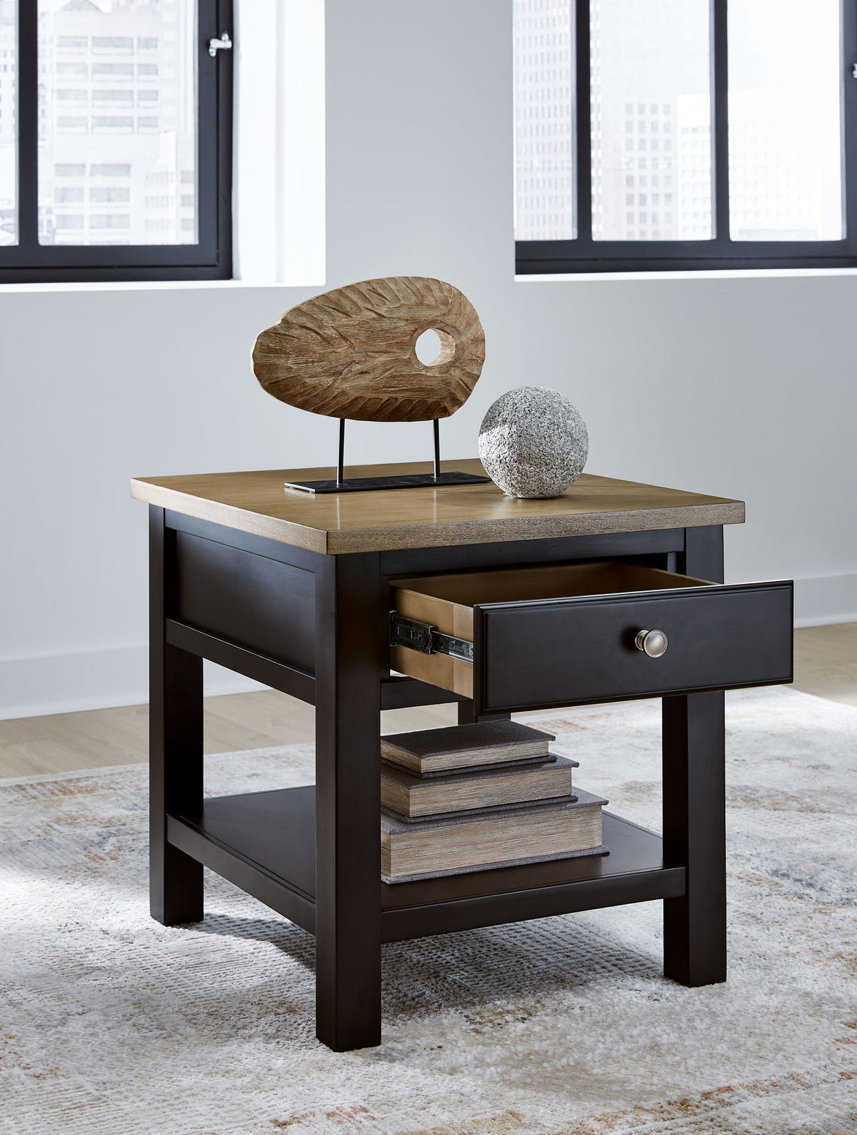 Drazmine - Rectangular End Table - Brown