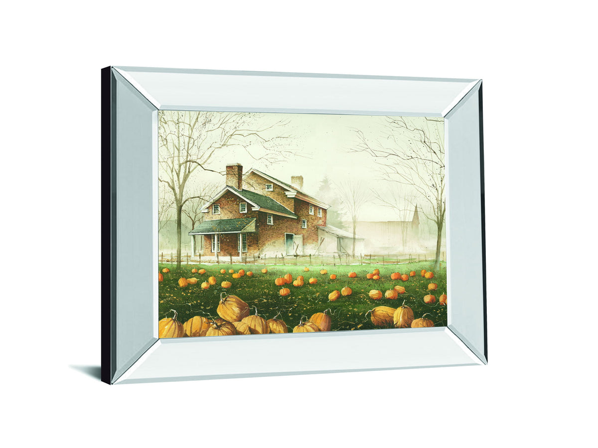 October Gray By John Rossini - Mirror Framed Print Wall Art - Green