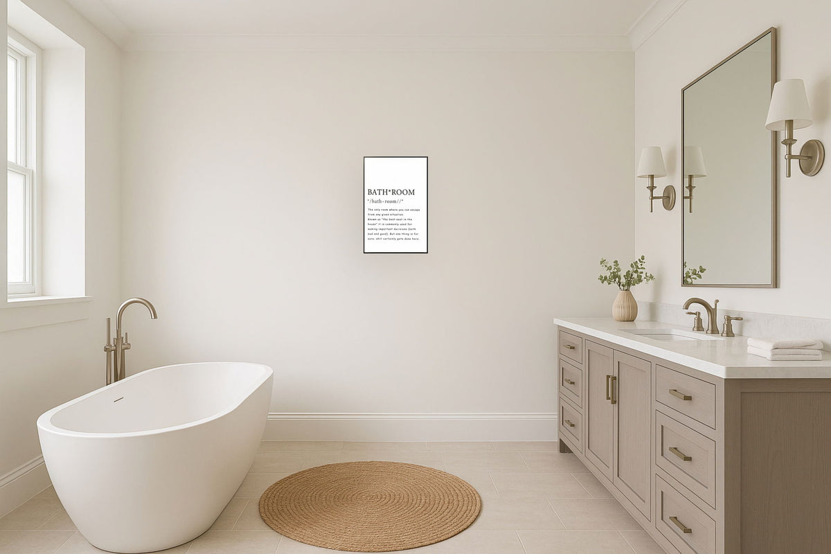 "Quirky Definitions" Canvas In Frame - White