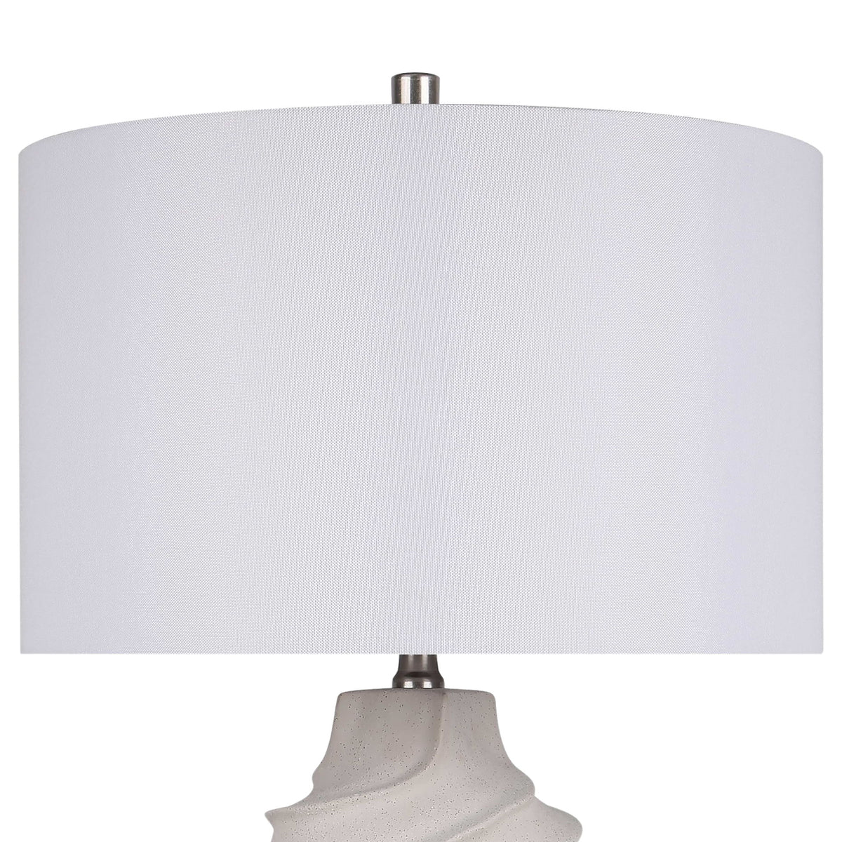"Serenity Waves" Ceramic Table Lamp - Off White