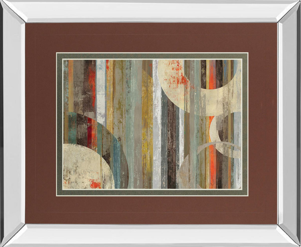 Retro Meridian - 34" x 40" Framed Wall Art - Light Brown