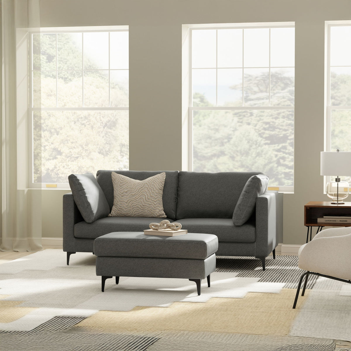 Ava - Mid Century Sofa, Upholstered
