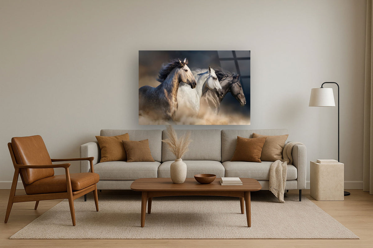 Temp Glass With Foil - 3 Horse - Dark Gray