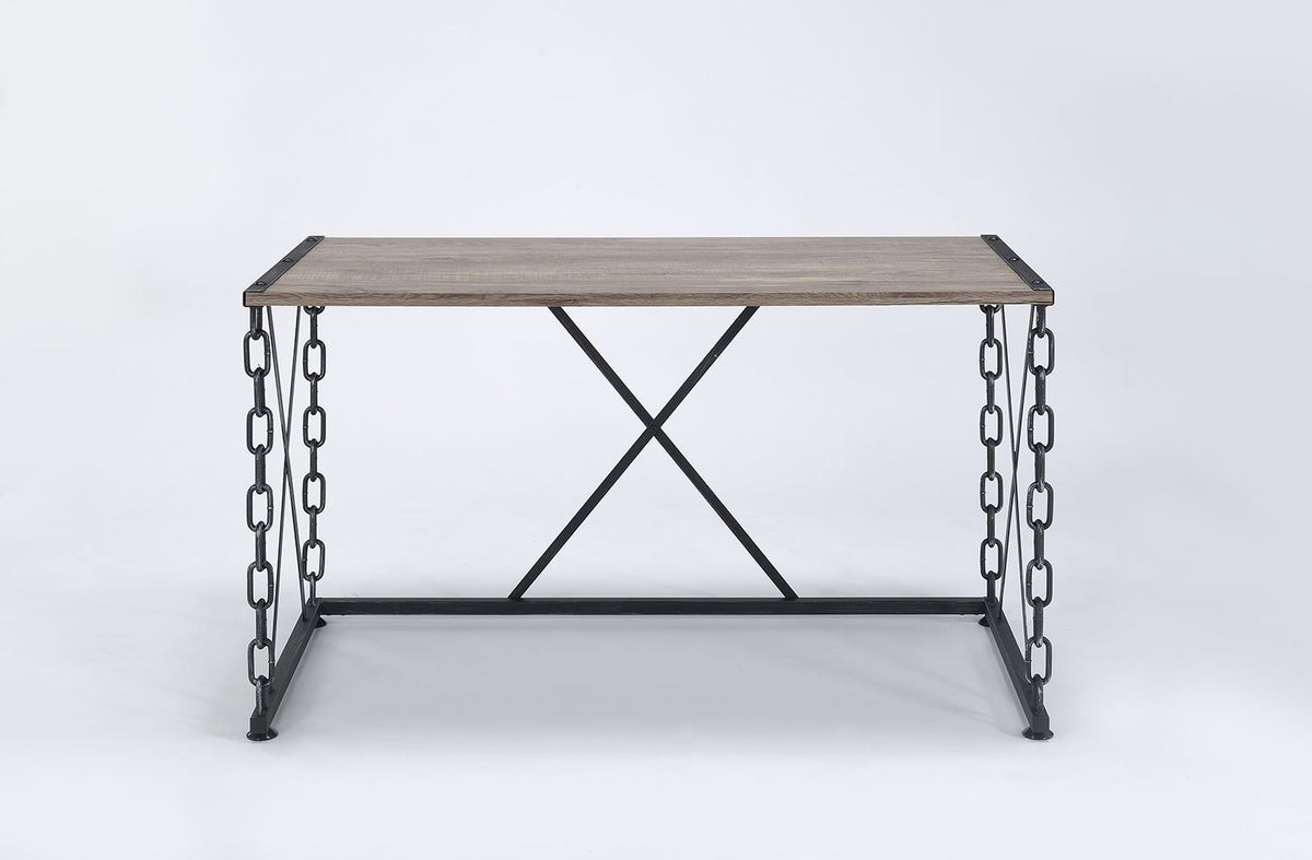 Jodie - Console Table - Rustic Oak / Antique Black
