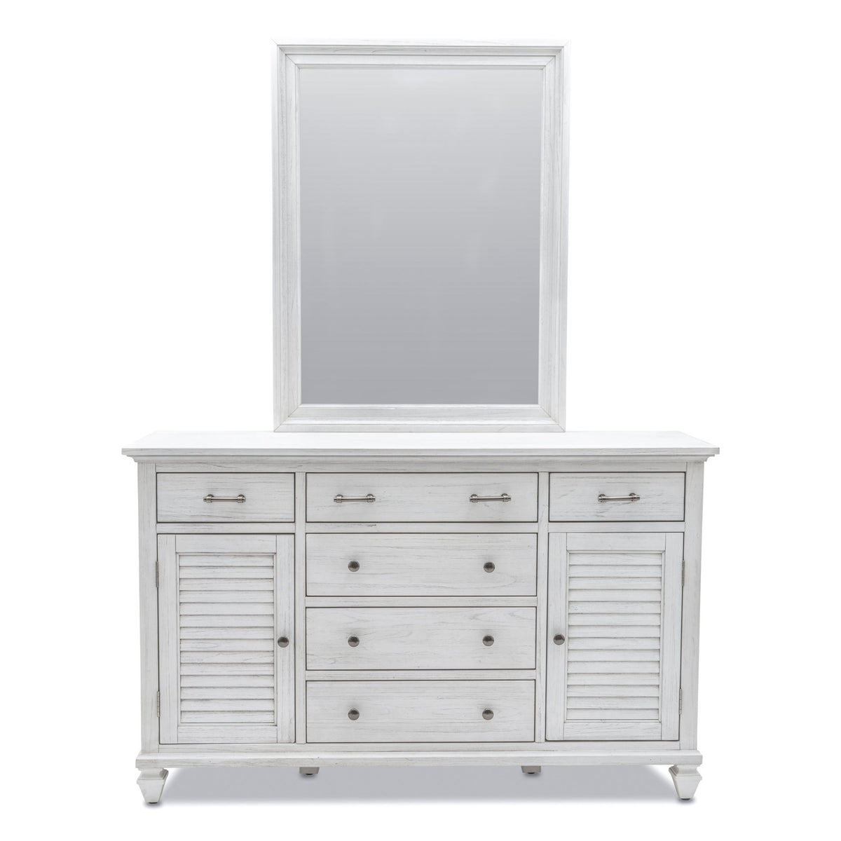 Surfside - 6 Drawer / 2 Door Dresser - Weathered White