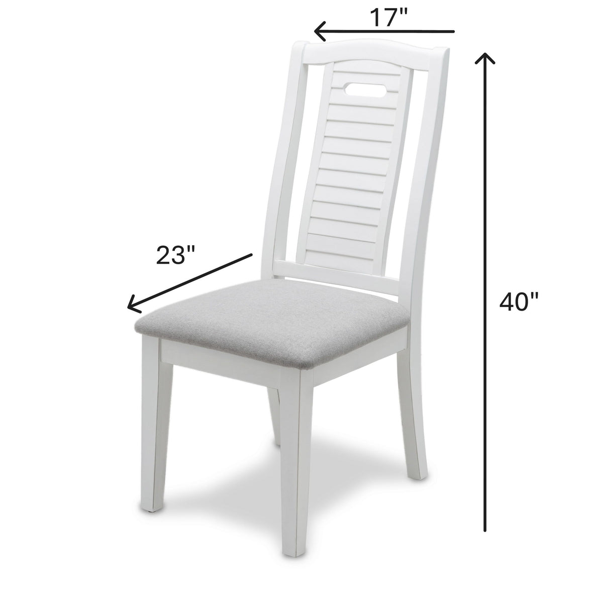 Islamorada - Shutter Back Upholstered Dining Chair (Set of 2) - Blanc / Dapple Gray
