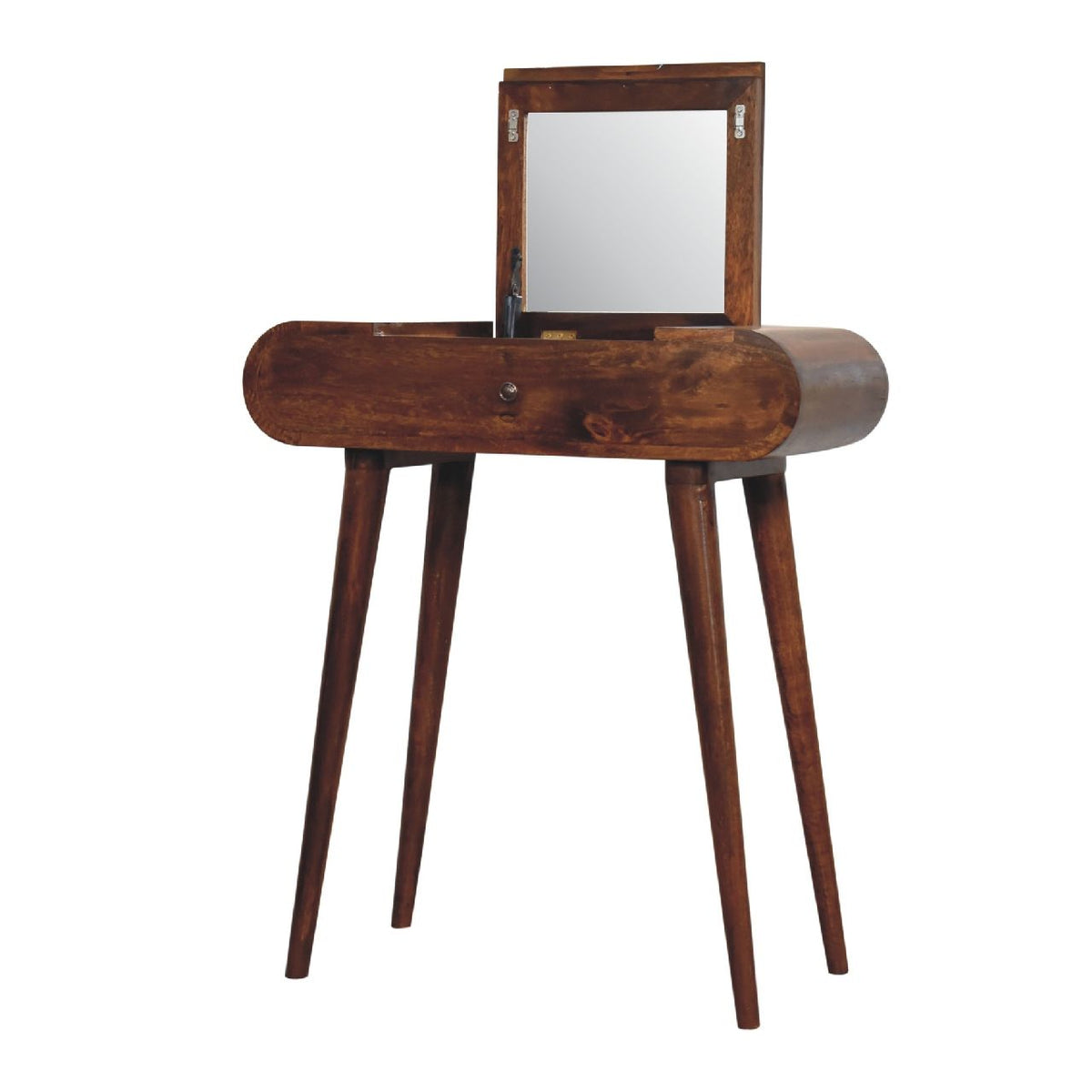 Mini Round Fold Vanity - Chestnut