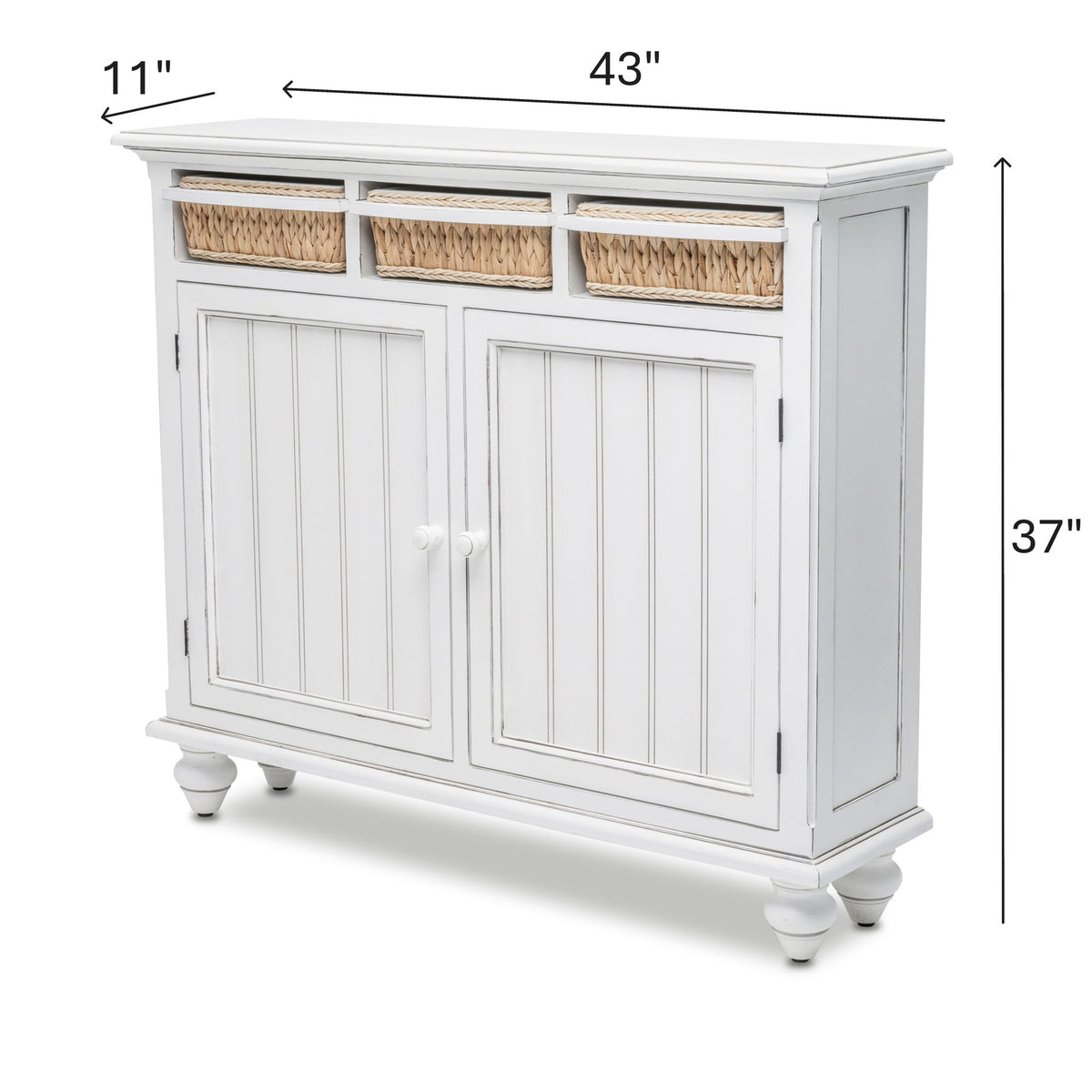 Monaco - Entry Cabinet With Baskets - Blanc