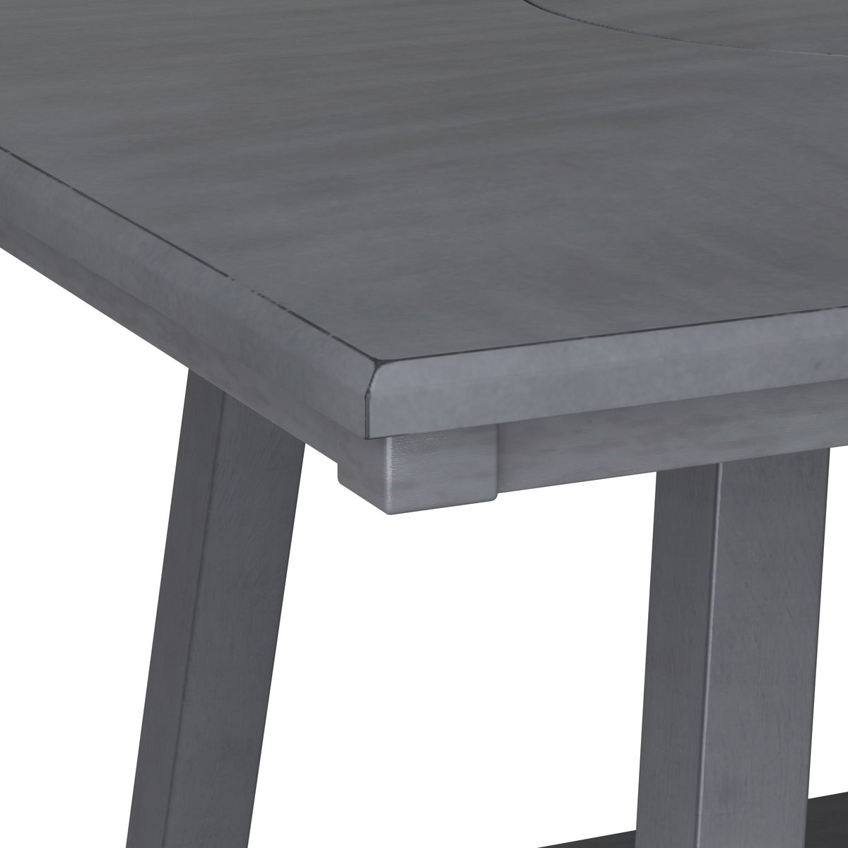 Counter Height Dining Table With Tapered Base And Lazy Susan - Gray