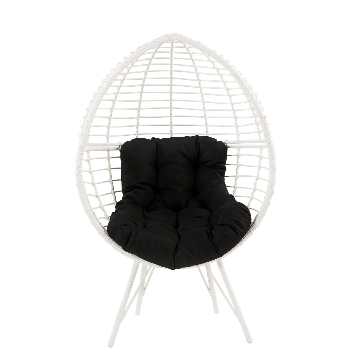 Galzed - Patio Lounge Chair - Black / White