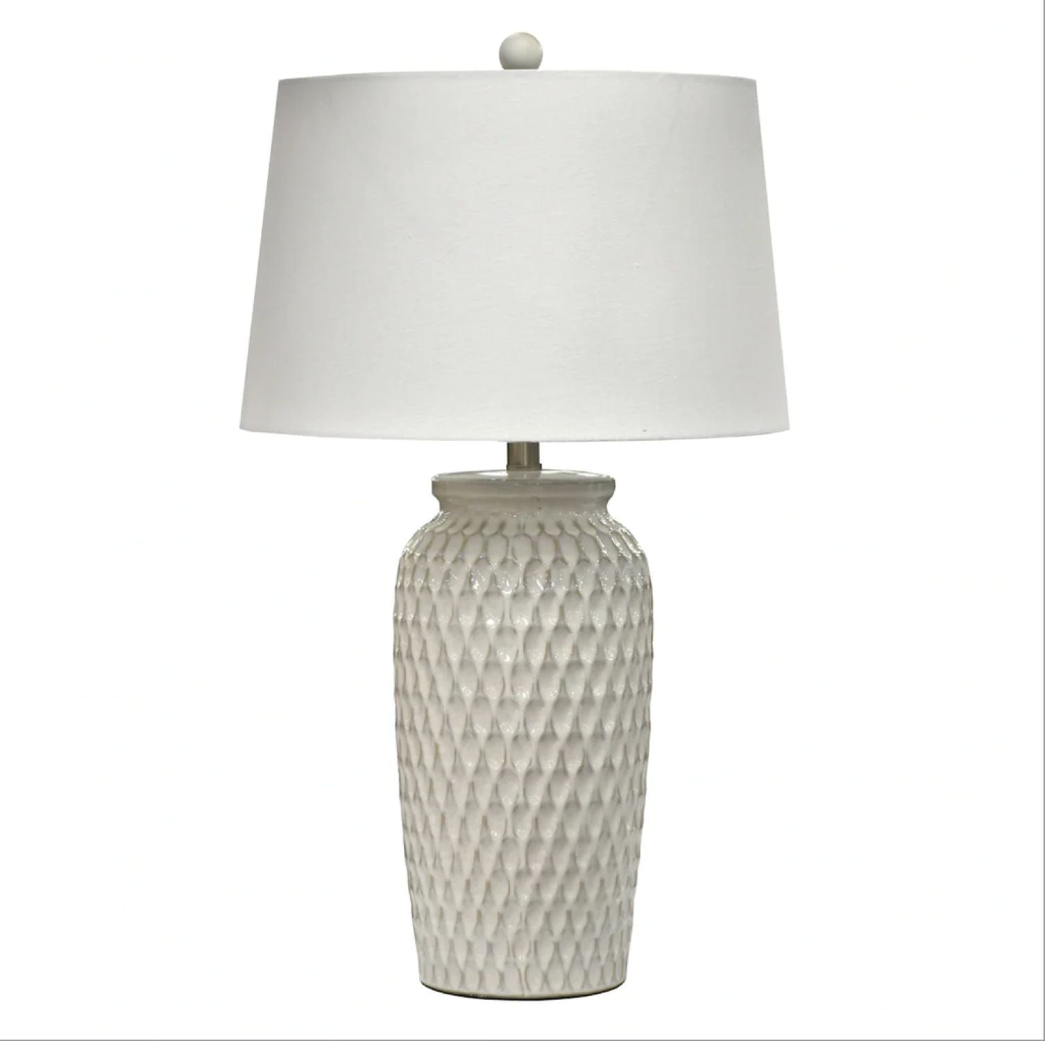 Luna - Ceramic Table Lamp With Gentle Distressing (Set of 2) - White