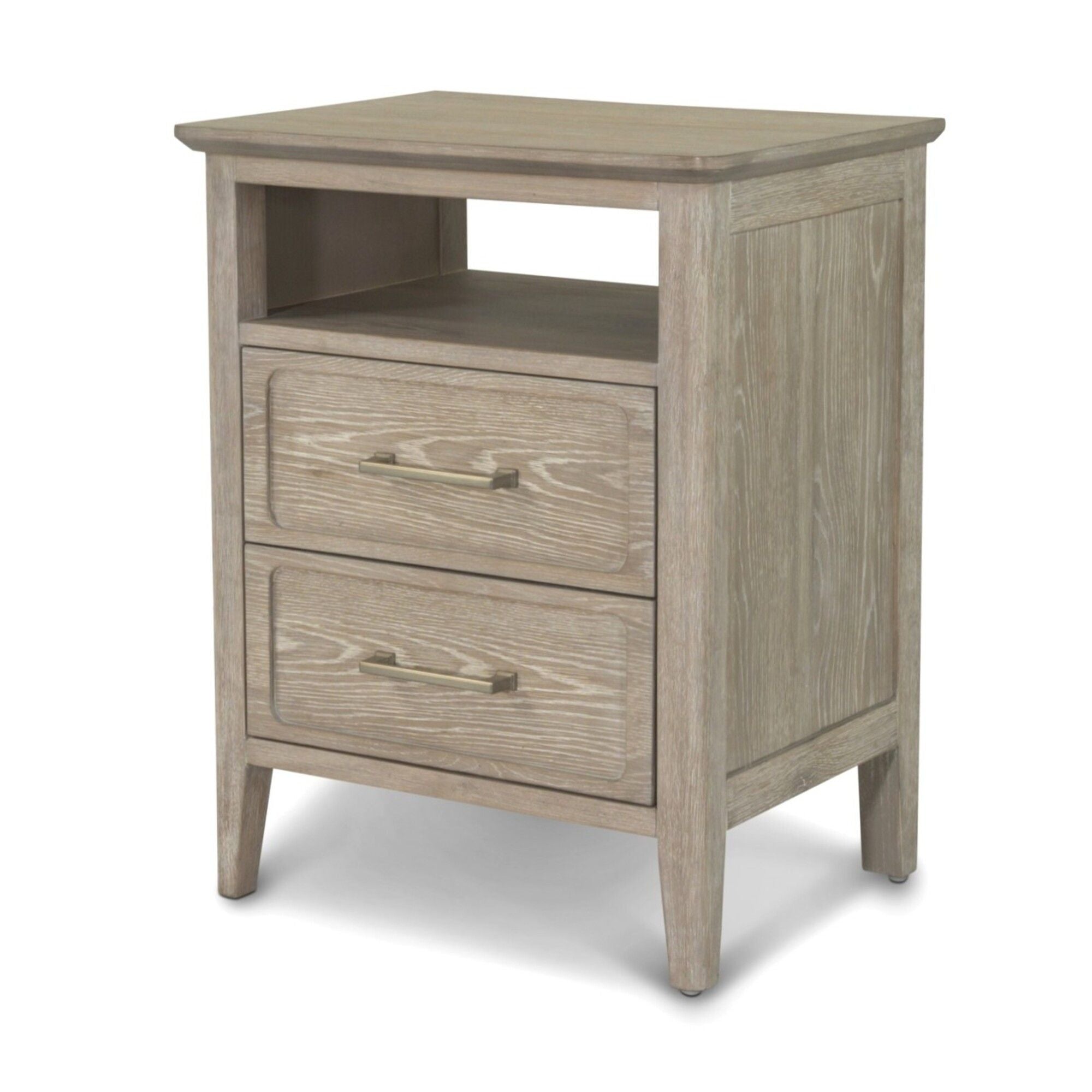 Cape May - 2 Drawer Nightstand With USB-A And USB-C Port - Glazed Driftwood