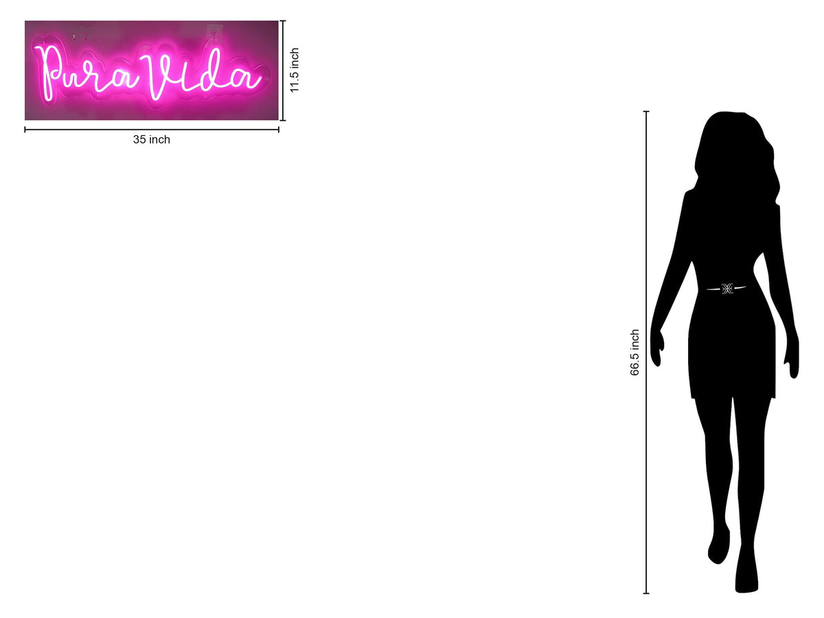 "Pura Vida" LED Neon On Acrylic - Pink