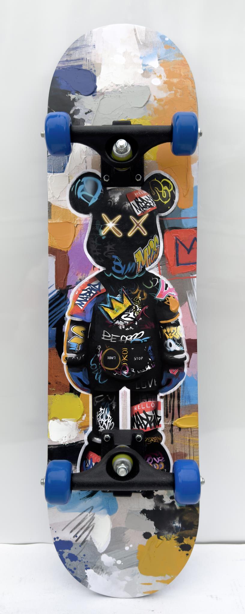 Skateboard - Graffiti Bear Blue - Blue