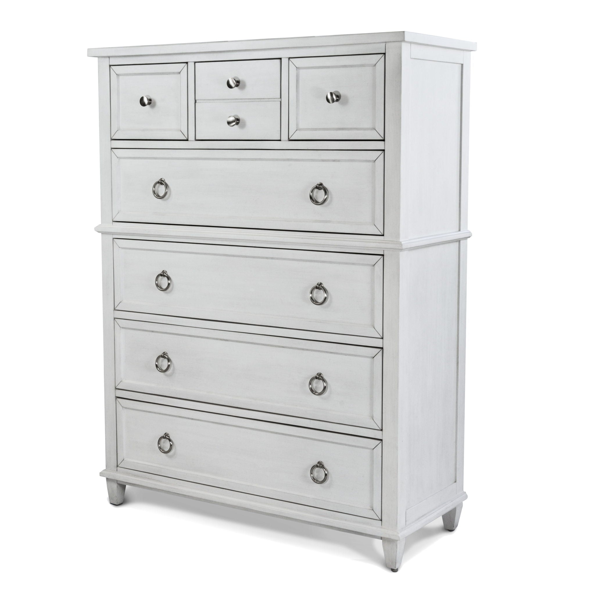 Point Breeze - 7 Drawer Chest - Fresh White With Soft Gray Glaze