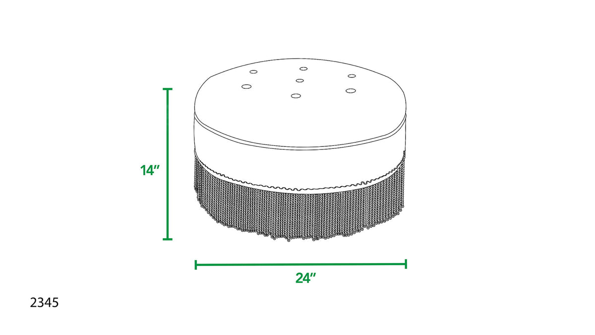 Yolanda - Luxurious Upholstery Round Upholstered Accent Ottoman