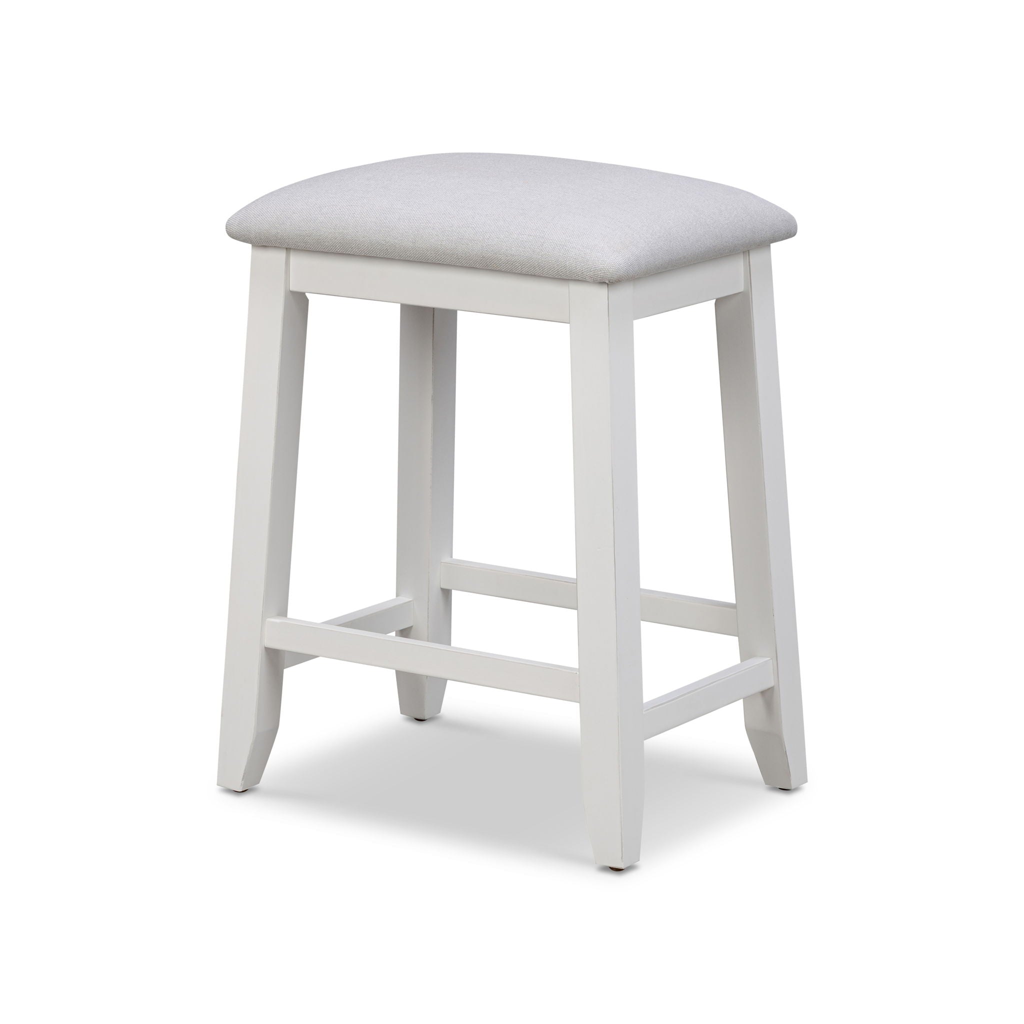 Islamorada - Backless Upholstered Stool - Blanc / Dapple Gray