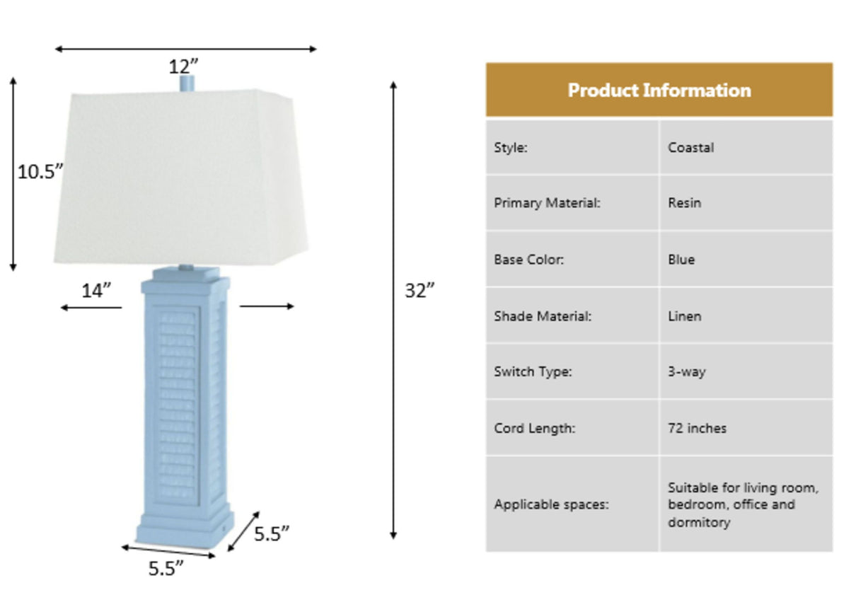 Shutter - Table Lamp With USB (Set of 2)
