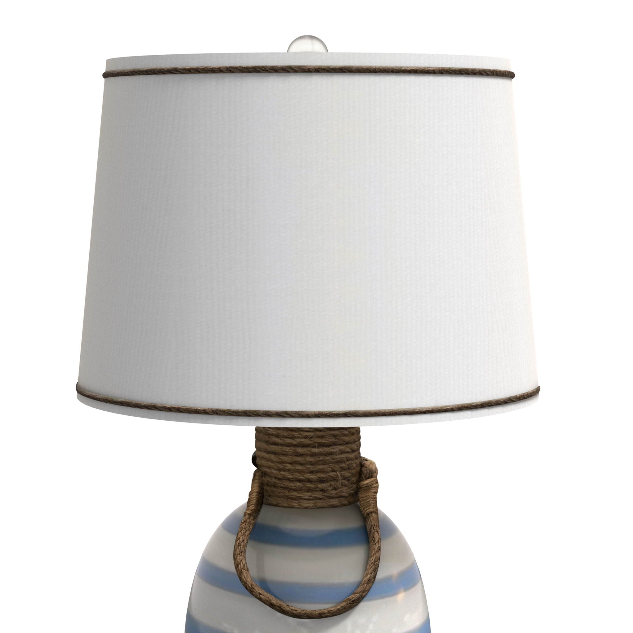 Harbor - Striped Ceramic Table Lamp With Rope (Set of 2) - Blue / White