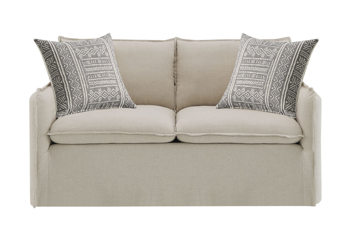 Upendo - Pattern Fabric 3 Pieces Living Room Set - Beige Yakety Yak Sand