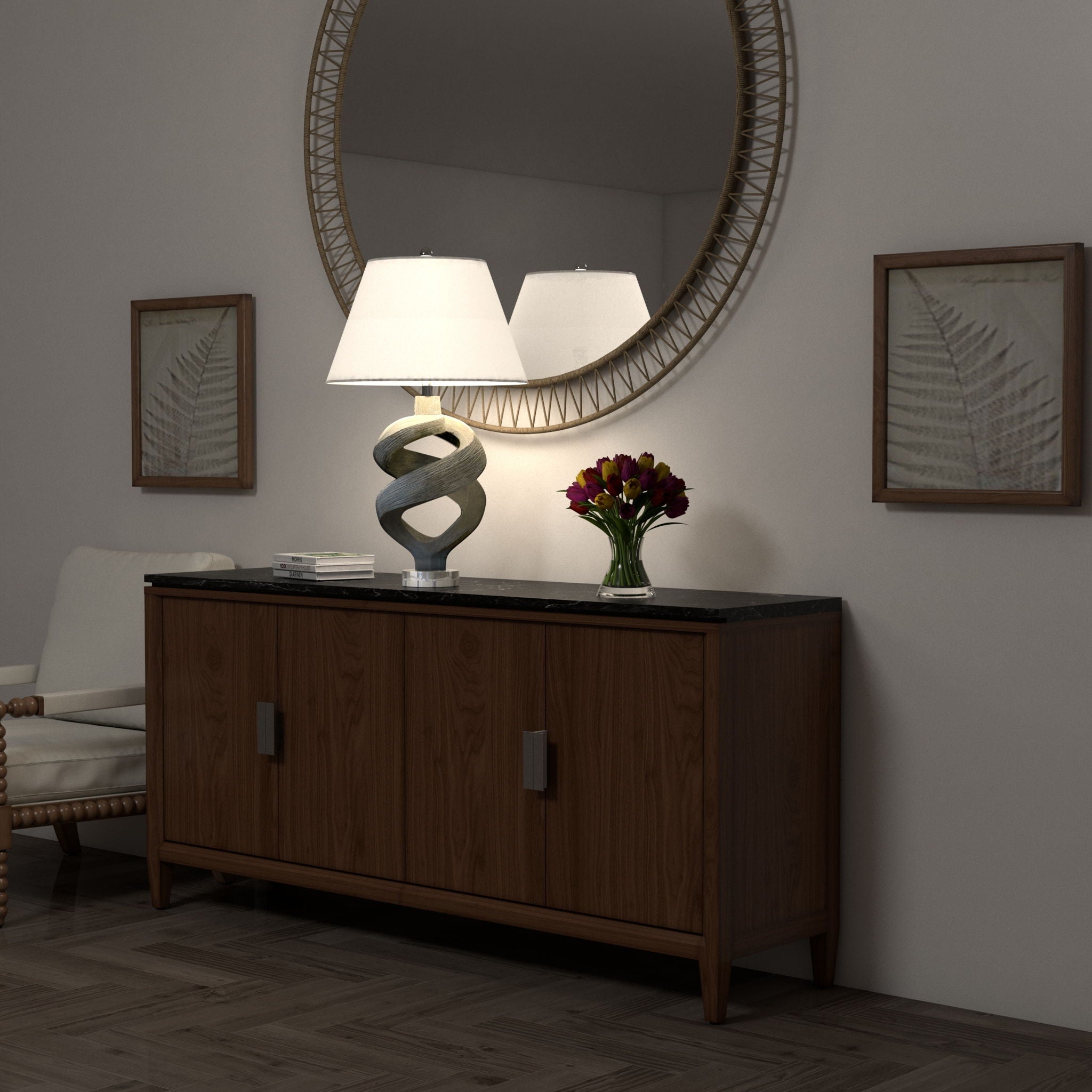 Infinity - Resin Table Lamp - Gray Wash