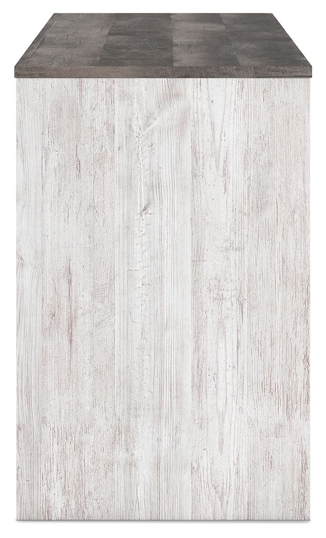 Shawburn - Home Office Desk - White / Dark Charcoal Gray