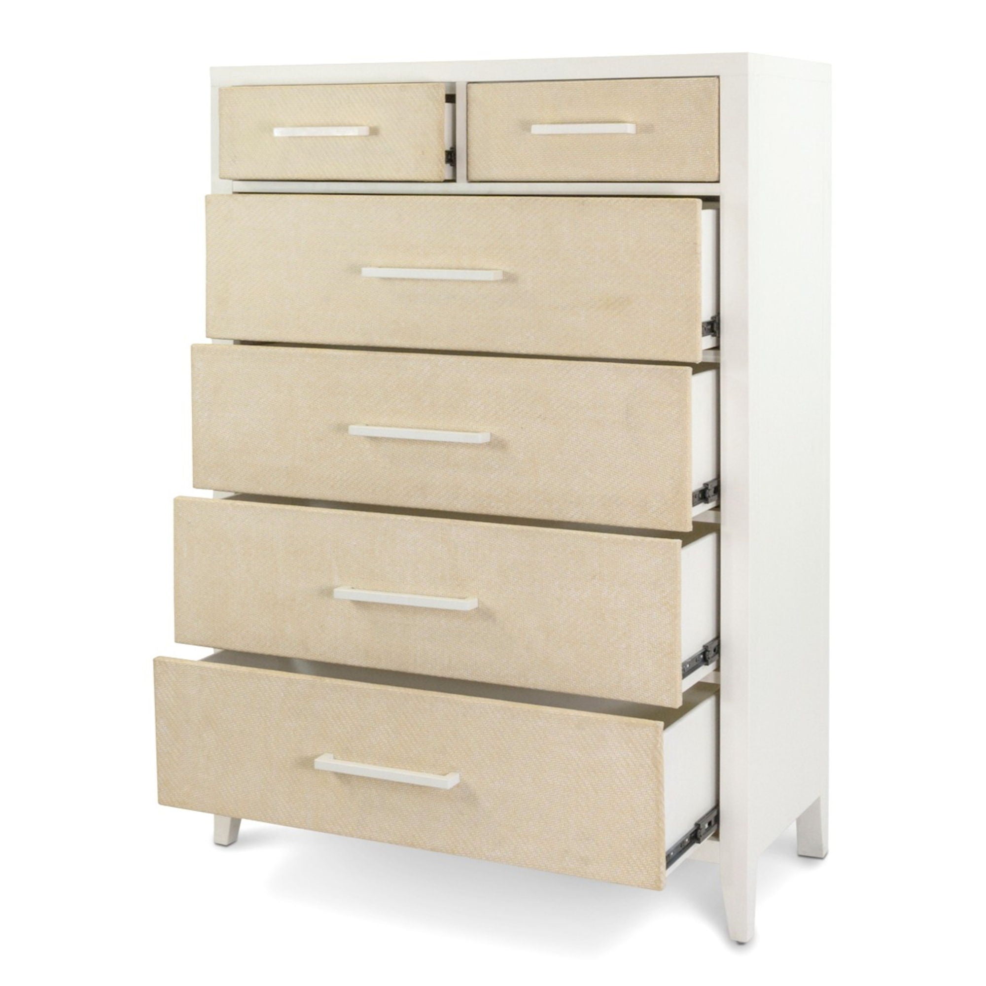 Miramar - 6 Drawer Woven Chest - Sand / Stark White
