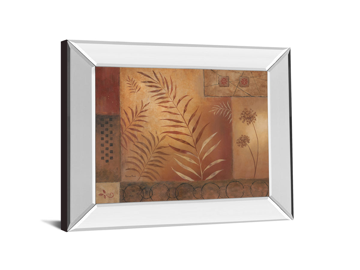 Modern Fern Il By Vivian Flasch - Mirror Framed Print Wall Art - Light Brown