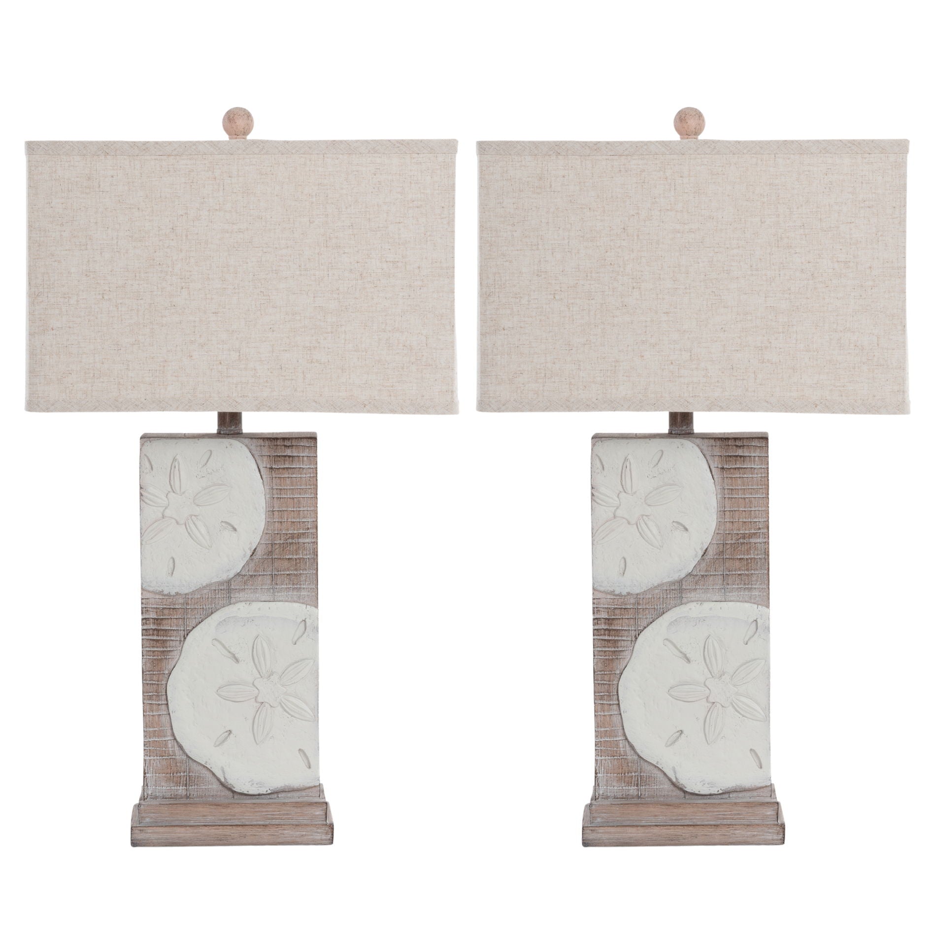 Sand Dollar - Poly Table Lamp (Set of 2) - Natural / Brown