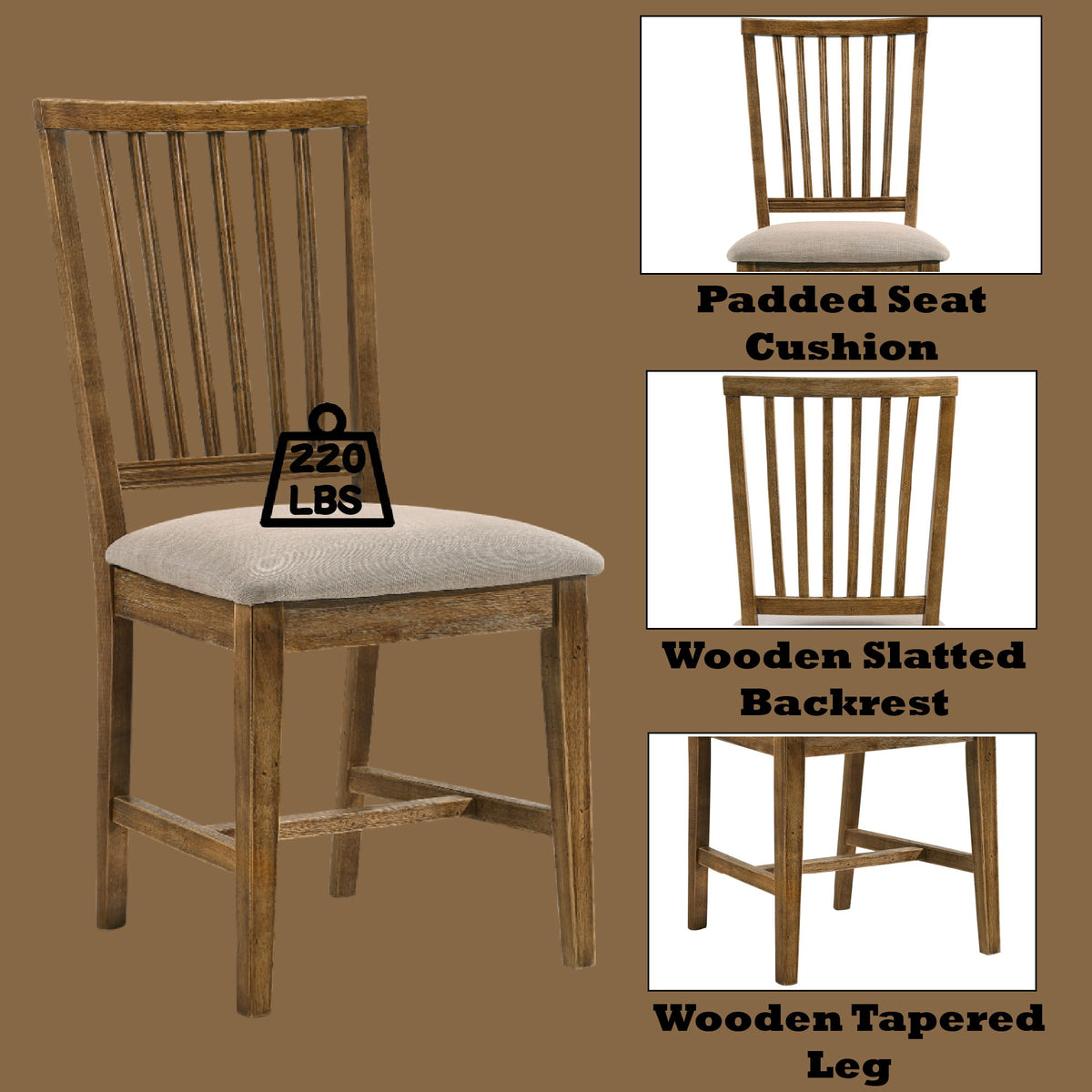Wallace II - Side Chair (Set of 2) - Oak / Tan