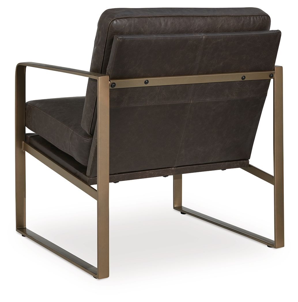 Bradett - Accent Chair - Dark Brown / Gold Finish