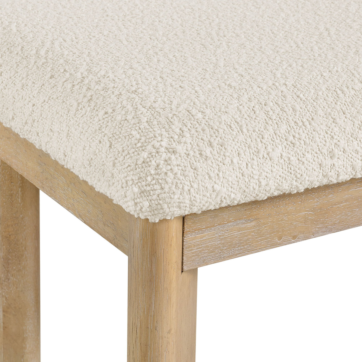 Upholstered Dining Bench - Brown - Wood