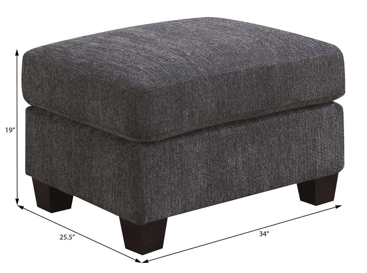 Ottoman - Gray - Wood