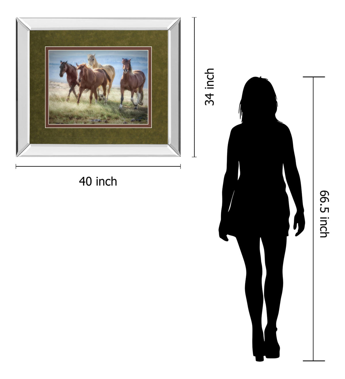 Morning Stroll By Wendy Caro - Mirror Framed Print Wall Art - Light Brown