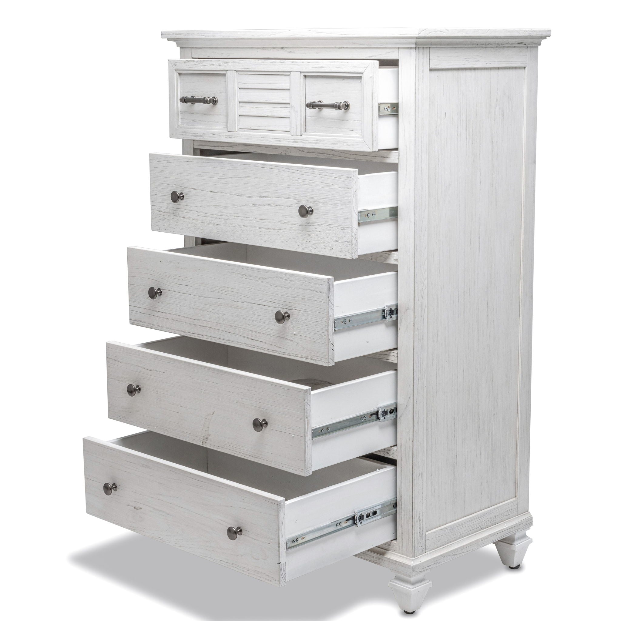 Surfside - 5 Drawer Chest - Weathered White