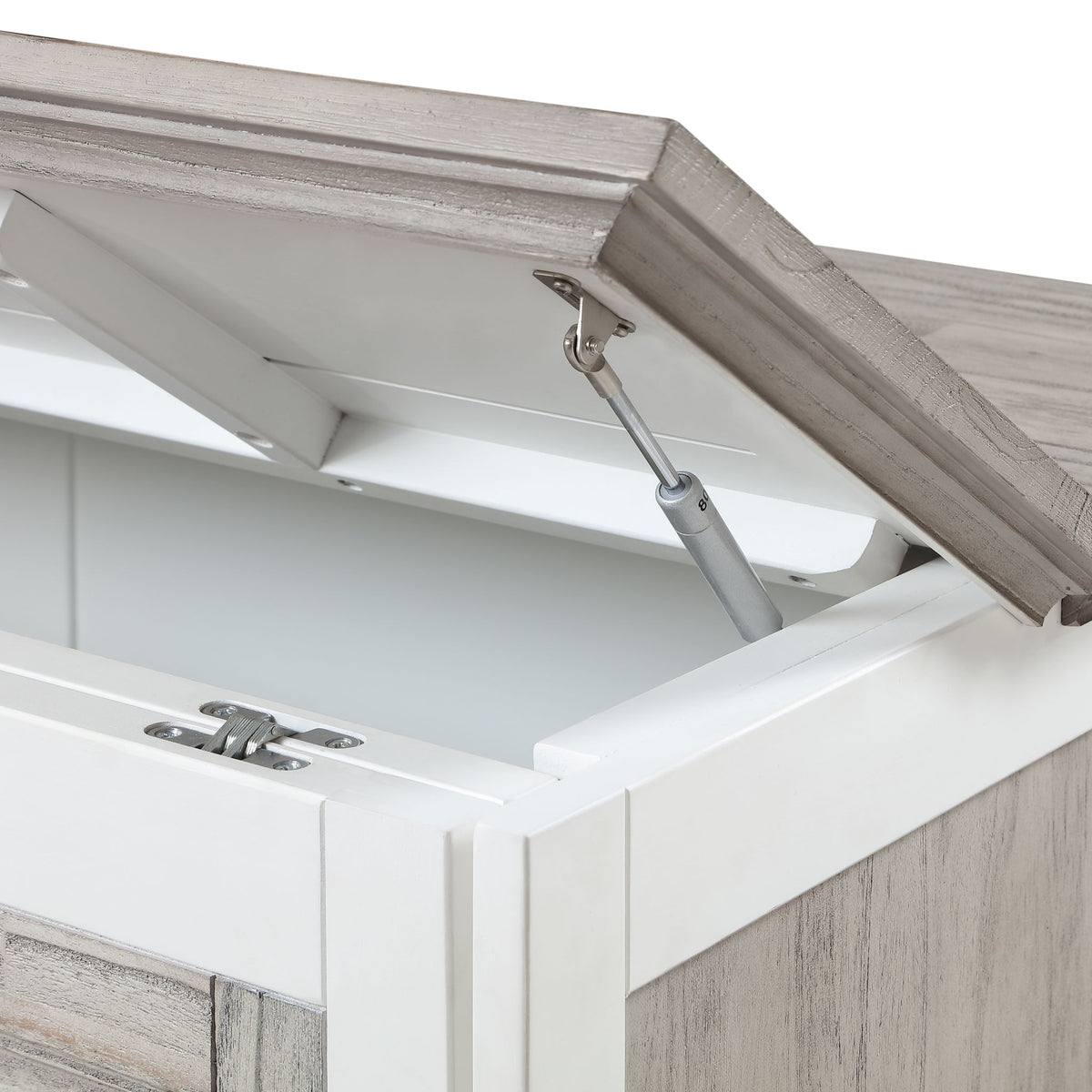 Islamorada - Queen Size Cabinet Bed With Mattress - Dapple Gray / Blanc