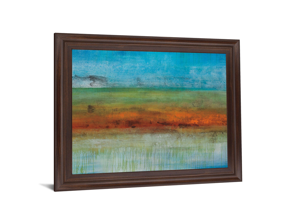 Rustic Glowscape - 28" x 34" Framed Wall Art - Light Blue