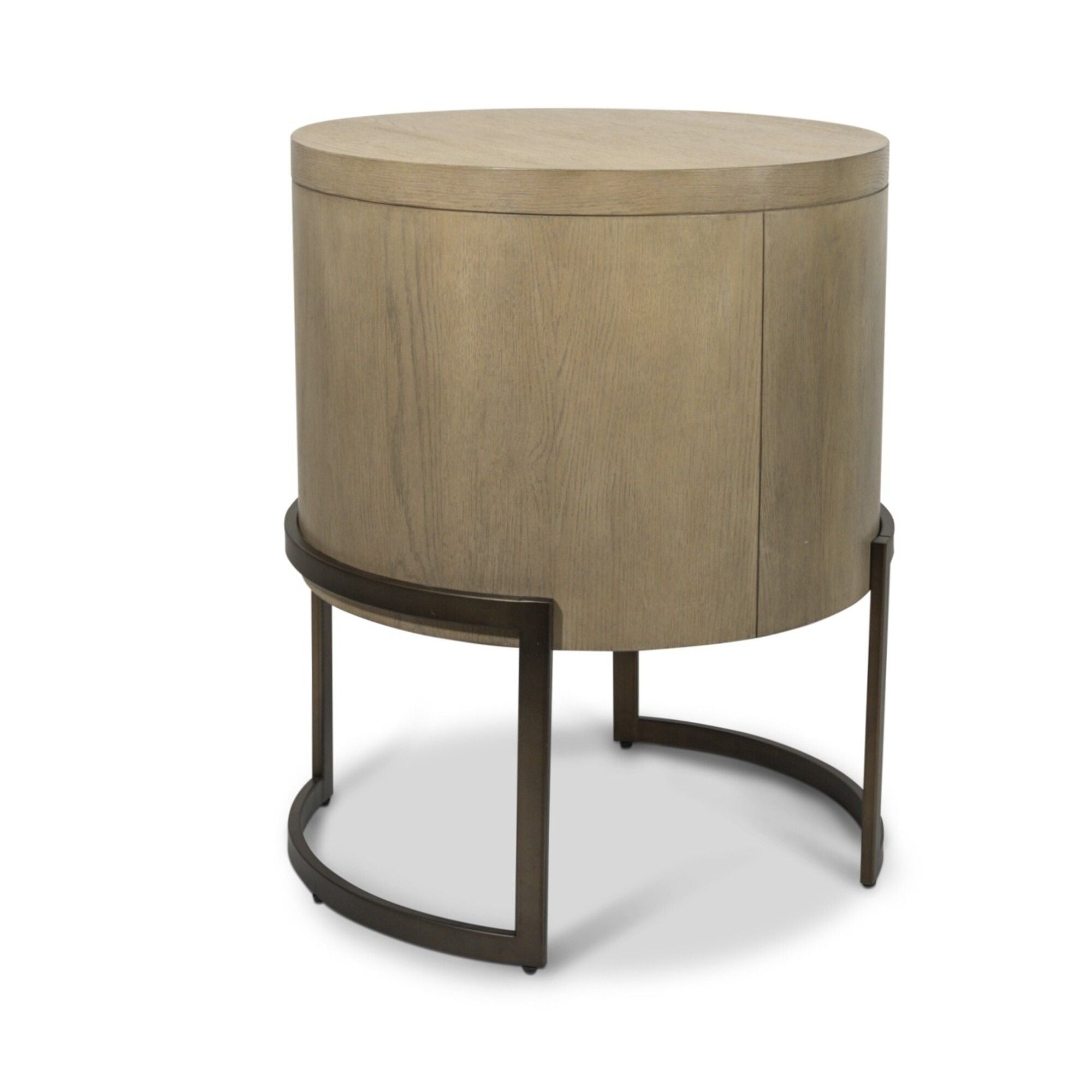 Rio Vista - Woven 2 Drawer Round Accent Nightstand - Muted Earth Tones / Clay