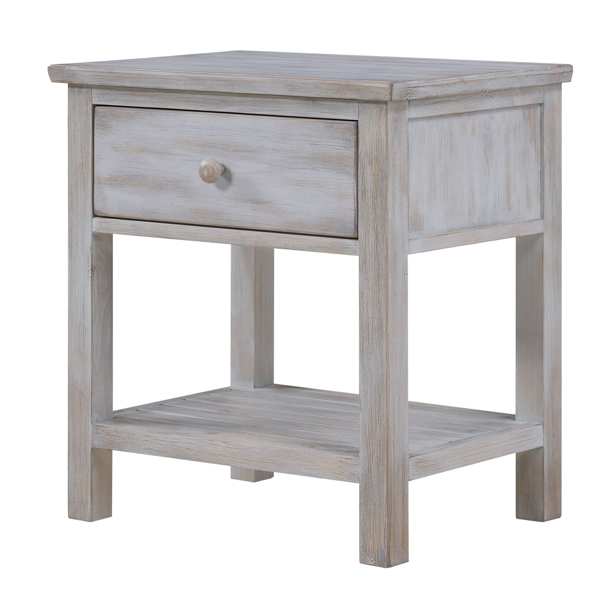 Geneva - 1 Drawer Nightstand With USB-A And USB-C Port - Distressed White